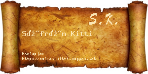 Sáfrán Kitti névjegykártya